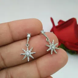 Manuvi Jewels Silver-Plated Cubic Zirconia Alloy Earrings-picture-40