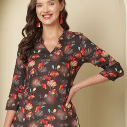 Anouk Print Mandarin Collar Top-picture-20