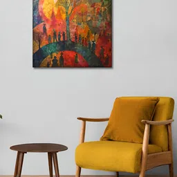 OLIVE TREE Orange & Blue 1 Piece Canvas Other Wall Paintings-picture-29