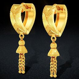 Joyalukkas Women 22KT Gold Elegant Heart Hoop Earrings-picture-18