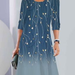 KPOP Women Ethnic Motifs Printed A-Line Dress-image-57
