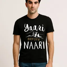 Be Crazy Men Typography Printed Round Neck Cotton T-shirt-image-81