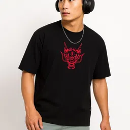 Be Crazy Shankar Impex Anime Graphic Printed Drop-ShoulderSleeves Cotton Oversized T-shirt-image-83