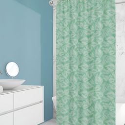 ArtzFolio Green & White Printed Waterproof Shower Curtain-image-91