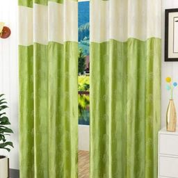 Aura White & Green 2 Pieces Colourblocked Long Door-image-93