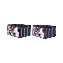 Stylista Grey & White 2 Pieces Checked Water Resistant Zippered Multi-Utility Organisers-21