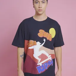 URA STREET Unisex Printed Extended Sleeves Pockets T-shirt-1