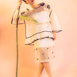 FIRKI Edisa Floral Embroidered Knee-Length Straight Skirt-picture-36