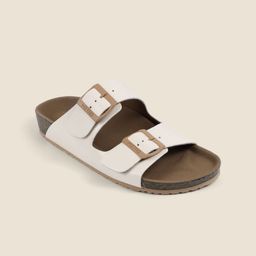 Metro Colourblocked Open Toe Flats With Buckles-9