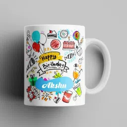 Happy Birthday Akshu Name Model No:DOD000131 White Ceramic Coffee Mug-image-10