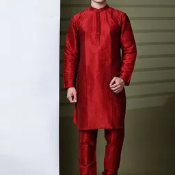 SKAVIJ Men Regular Kurta with Churidar-picture-4