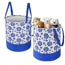 Kuber Industries Blue & White 2 Pieces Reusable Multi-Utility Organisers-4