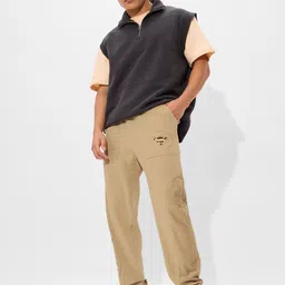 The Souled Store Men Embroidered Straight Fit Trousers-image-91