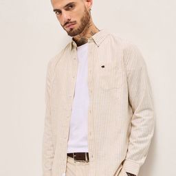 THE BEAR HOUSE Men Slim Fit Opaque Striped Casual Shirt-image-78