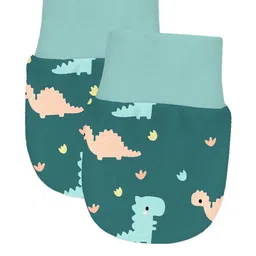 Adhigams Dino Doodle Newborn Cotton Hand Mittens Set with Gentle Elastic Thread Wristbands-picture-41