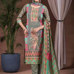 Libas Ethnic Motifs Printed Straight Kurta with Trousers & Dupatta-image-58