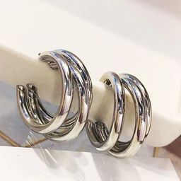 Estailo fashion Silver-Plated Circular Shaped Hoop Earrings-43