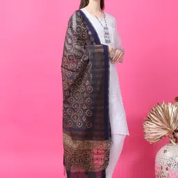 LOOM LEGACY Ethnic Motifs Printed Cotton Silk Block Print Dupatta image 3