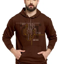Triptee Men Typography Printed Hooded Cotton Sweatshirt-picture-31