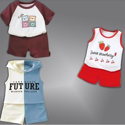 BAESD Unisex Kids Printed T-shirt with Shorts-57