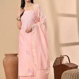THE WEAVERS SHOP BY RAAVI Embroidered Thread Work Pure Cotton Unstitched Dress Material-image-70
