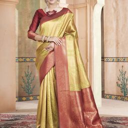 DIVASTRI Woven Design Zari Silk Blend Kanjeevaram Saree-image-93