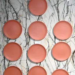 The handicraftian 10-Pcs Red Terracotta Round Wall Plates-16