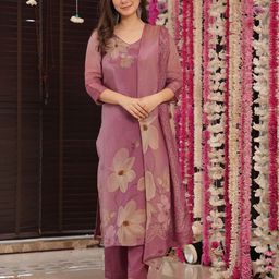 Moda Rapido Floral Printed V-Neck Straight Kurta With Trousers And Dupatta-picture-37