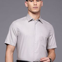 Louis Philippe Classic Fit Self Design Textured Pure Cotton Formal Shirt-picture-45