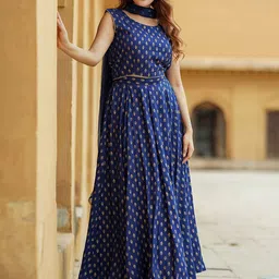 KALINI Printed Foil Print Ready to Wear Lehenga & Blouse With Dupatta-picture-17