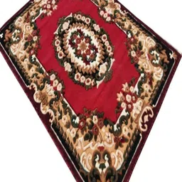 Samjeeda Handloom carpets Black Geometric Anti-Skid Polyester Carpet-image-58