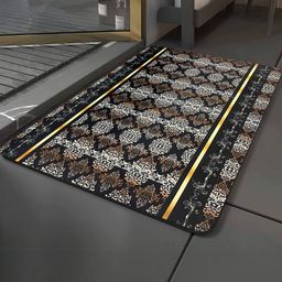IVAZA Black Printed Anti Slip 550 Gsm Bath Mat-image-26