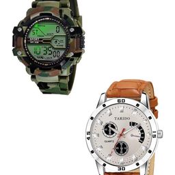 TARIDO Men Printed Dial & Straps Analogue Watch For Boys & Girls_9519SL03_Combo-18