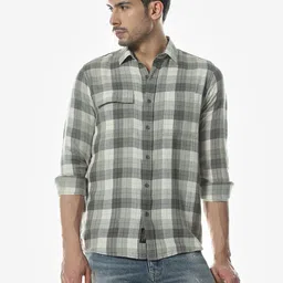 Klub Fox Men Slim Fit Checked Casual Shirt-picture-32