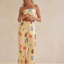 Routes by All About You Printed Off-Shouldered Top With Palazzo Co-Ords image 4