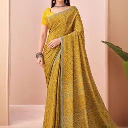 DIVASTRI Ethnic Motifs Printed Saree-image-91