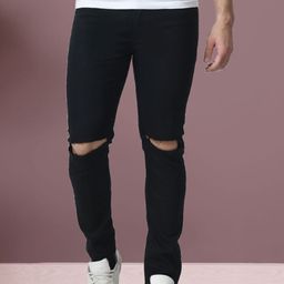 Moda Rapido Men Classic Regular Fit Mid-Rise Slash Knee Stretchable Jeans-picture-6