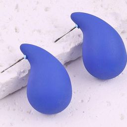Estailo fashion Silver-Toned Teardrop Shaped Studs-image-20