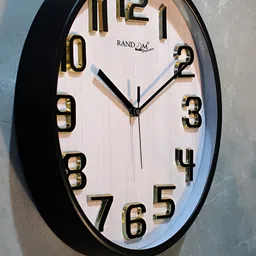RANDOM White & Black Printed Analogue Round Contemporary Wall Clock-19