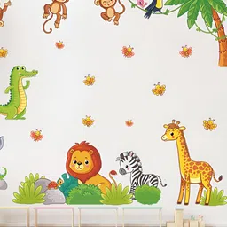 INDIAN ROYALS Green & Brown Cartoon Printed Self-Adhesive & Durable Wall Sticker-picture-5