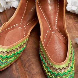 Anouk Women Embellished Mojaris Flats-56