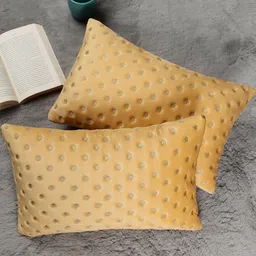TANLOOMS Yellow Velvet Rectangle Cushion Covers-picture-27