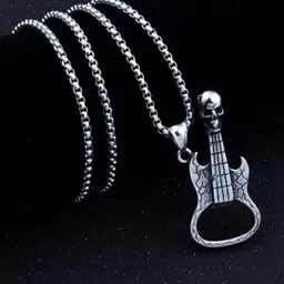 M Men Style Silver-Plated Bottle Opener Skull Sketekon Guitar Pendants-picture-14
