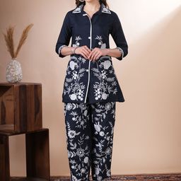 FASHOR Embroidered Tunic With Palazzo Co-Ords-image-43