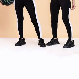 KRONMENINEN Pack Of 2 Colour-Blocked Skinny Fit Ankle-Length Yoga Black Tights-image-80