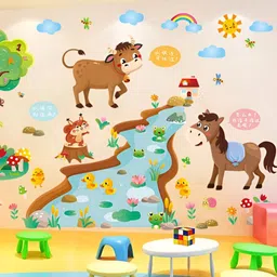 INDIAN ROYALS Blue & Green Printed Self-Adhesive & Durable Wall Sticker-image-96