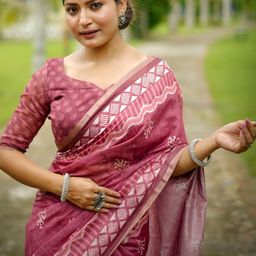 DIVASTRI Designer Block Print Saree image 4