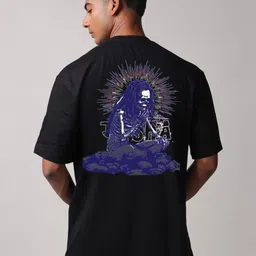 Mad Over Print Men Printed Drop-Shoulder Sleeves Oversized Cotton T-shirt-image-80