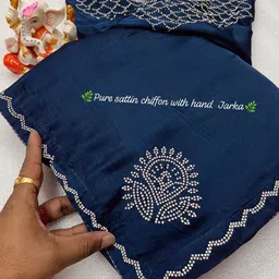 PAYAL CREATION Ethnic Motifs Beads and Stones Pure Georgette Saree-image-99