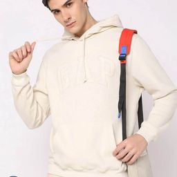 GAP Brand Logo Embroidered Applique Detail Hooded Pullover with Inner Fleece-image-30